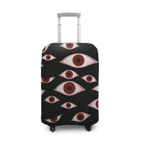 Чехол для чемодана 3D с принтом Глаза в Екатеринбурге, 86% полиэфир, 14% спандекс | двустороннее нанесение принта, прорези для ручек и колес | alucard | anime | helloween | hellsing | vampire | алукард | аниме | вампир | хеллоуин | хеллсинг