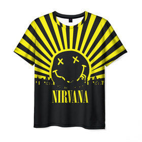 Мужская футболка 3D с принтом Nirvana в Екатеринбурге, 100% полиэфир | прямой крой, круглый вырез горловины, длина до линии бедер | Тематика изображения на принте: cobain | kurt | кобейн | курт | нирвана