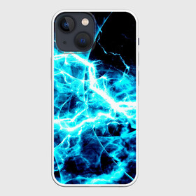 Чехол для iPhone 13 mini с принтом energy в Екатеринбурге,  |  | energy | молнии | синий | энергия