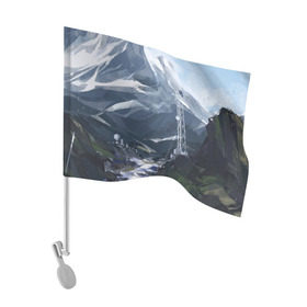 Флаг для автомобиля с принтом Горы Алтая в Екатеринбурге, 100% полиэстер | Размер: 30*21 см | горы | пейзаж