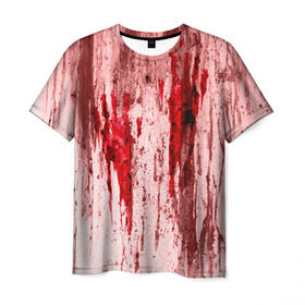 Мужская футболка 3D с принтом Отпечаток в Екатеринбурге, 100% полиэфир | прямой крой, круглый вырез горловины, длина до линии бедер | halloween | helloween | кровь | ужас | хеллоин | хеллоуин | хелуин