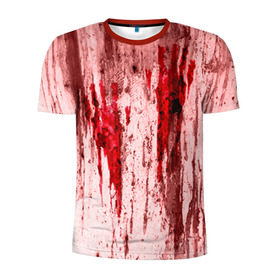 Мужская футболка 3D спортивная с принтом Отпечаток в Екатеринбурге, 100% полиэстер с улучшенными характеристиками | приталенный силуэт, круглая горловина, широкие плечи, сужается к линии бедра | halloween | helloween | кровь | ужас | хеллоин | хеллоуин | хелуин