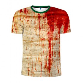 Мужская футболка 3D спортивная с принтом Бинты 2 в Екатеринбурге, 100% полиэстер с улучшенными характеристиками | приталенный силуэт, круглая горловина, широкие плечи, сужается к линии бедра | halloween | helloween | кровь | ужас | хеллоин | хеллоуин | хелуин