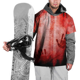 Накидка на куртку 3D с принтом Отпечатки 2 в Екатеринбурге, 100% полиэстер |  | halloween | helloween | кровь | ужас | хеллоин | хеллоуин | хелуин