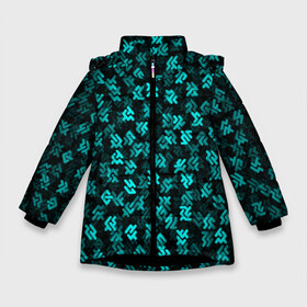 Зимняя куртка для девочек 3D с принтом Инопланетная письменность в Екатеринбурге, ткань верха — 100% полиэстер; подклад — 100% полиэстер, утеплитель — 100% полиэстер. | длина ниже бедра, удлиненная спинка, воротник стойка и отстегивающийся капюшон. Есть боковые карманы с листочкой на кнопках, утяжки по низу изделия и внутренний карман на молнии. 

Предусмотрены светоотражающий принт на спинке, радужный светоотражающий элемент на пуллере молнии и на резинке для утяжки. | alien | ufo | знаки | инопланентянин | инопланетяне | нло | символы | текст | текстура