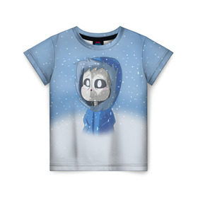Детская футболка 3D с принтом Sans в Екатеринбурге, 100% гипоаллергенный полиэфир | прямой крой, круглый вырез горловины, длина до линии бедер, чуть спущенное плечо, ткань немного тянется | new year | sans | santa | undertale | зима | нг | новый год | санта | снег