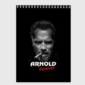 Скетчбук с принтом Arnold forever в Екатеринбурге, 100% бумага
 | 48 листов, плотность листов — 100 г/м2, плотность картонной обложки — 250 г/м2. Листы скреплены сверху удобной пружинной спиралью | актёр | арнольд шварценеггер | боевик | звезда | киногерой | супергерой | терминатор
