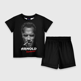 Детский костюм с шортами 3D с принтом Arnold forever в Екатеринбурге,  |  | актёр | арнольд шварценеггер | боевик | звезда | киногерой | супергерой | терминатор