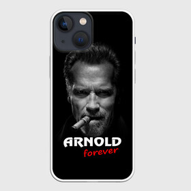 Чехол для iPhone 13 mini с принтом Arnold forever в Екатеринбурге,  |  | Тематика изображения на принте: актёр | арнольд шварценеггер | боевик | звезда | киногерой | супергерой | терминатор