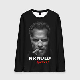 Мужской лонгслив 3D с принтом Arnold forever в Екатеринбурге, 100% полиэстер | длинные рукава, круглый вырез горловины, полуприлегающий силуэт | актёр | арнольд шварценеггер | боевик | звезда | киногерой | супергерой | терминатор