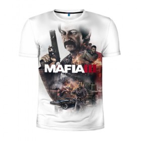 Мужская футболка 3D спортивная с принтом Mafia 3 в Екатеринбурге, 100% полиэстер с улучшенными характеристиками | приталенный силуэт, круглая горловина, широкие плечи, сужается к линии бедра | 