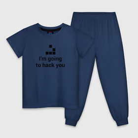 Детская пижама хлопок с принтом Im going to hack you в Екатеринбурге, 100% хлопок |  брюки и футболка прямого кроя, без карманов, на брюках мягкая резинка на поясе и по низу штанин
 | coder | hacker | it | programmer | хакер