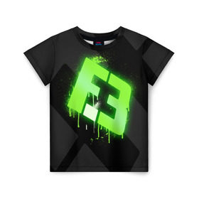 Детская футболка 3D с принтом cs:go - Flipsid3 (Black collection) в Екатеринбурге, 100% гипоаллергенный полиэфир | прямой крой, круглый вырез горловины, длина до линии бедер, чуть спущенное плечо, ткань немного тянется | cs | csgo | flipsid3 | го | кс