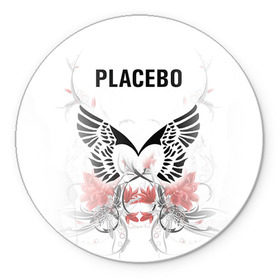 Коврик круглый с принтом Placebo в Екатеринбурге, резина и полиэстер | круглая форма, изображение наносится на всю лицевую часть | lacebo |  брайан молко | альтернатива. | пласибо | плацебо | плэйсебо | плэсибо | рок