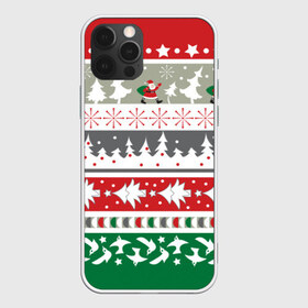 Чехол для iPhone 12 Pro Max с принтом Новогодний орнамент в Екатеринбурге, Силикон |  | дед мороз | елка | новогодний орнамент | подарок на новый год | праздник | снеговик | снежинки