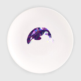 Тарелка с принтом Касатка в Екатеринбурге, фарфор | диаметр - 210 мм
диаметр для нанесения принта - 120 мм | Тематика изображения на принте: геометрия | животные | касатка | полигонал | фауна