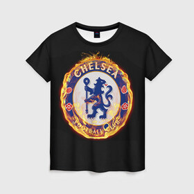Женская футболка 3D с принтом Chelsea в Екатеринбурге, 100% полиэфир ( синтетическое хлопкоподобное полотно) | прямой крой, круглый вырез горловины, длина до линии бедер | chelsea | football. | английская премьер лига | апл | футбол | челси