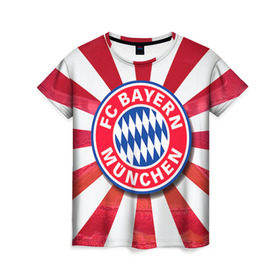 Женская футболка 3D с принтом Bayern в Екатеринбурге, 100% полиэфир ( синтетическое хлопкоподобное полотно) | прямой крой, круглый вырез горловины, длина до линии бедер | bayern | football | бавария | бундеслига | немецкий чемпионат | футбол