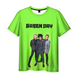 Мужская футболка 3D с принтом Green Day в Екатеринбурге, 100% полиэфир | прямой крой, круглый вырез горловины, длина до линии бедер | 