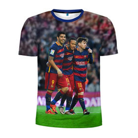 Мужская футболка 3D спортивная с принтом Barcelona5 в Екатеринбурге, 100% полиэстер с улучшенными характеристиками | приталенный силуэт, круглая горловина, широкие плечи, сужается к линии бедра | barcelona | football | барса | барселона | примера | футбол | чемпионат испании