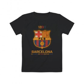 Детская футболка хлопок с принтом Barcelona2 в Екатеринбурге, 100% хлопок | круглый вырез горловины, полуприлегающий силуэт, длина до линии бедер | barcelona | football | барса | барселона | примера | футбол | чемпионат испании