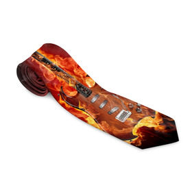 Галстук 3D с принтом Адская гитара в Екатеринбурге, 100% полиэстер | Длина 148 см; Плотность 150-180 г/м2 | ад | арт | дым | музыка | новинки | огонь | пламя | популярные | энергия | яркие