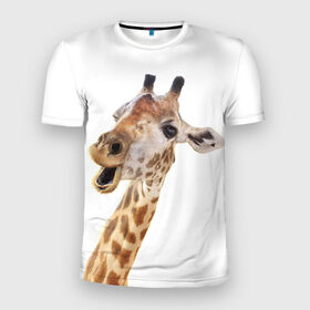 Мужская футболка 3D спортивная с принтом Жираф VPPDGryphon в Екатеринбурге, 100% полиэстер с улучшенными характеристиками | приталенный силуэт, круглая горловина, широкие плечи, сужается к линии бедра | luxury | premium | vip | vppdgryphon | жираф | премиум | эксклюзив
