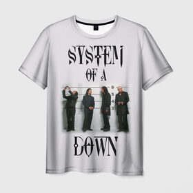 Мужская футболка 3D с принтом System of a Down в Екатеринбурге, 100% полиэфир | прямой крой, круглый вырез горловины, длина до линии бедер | 