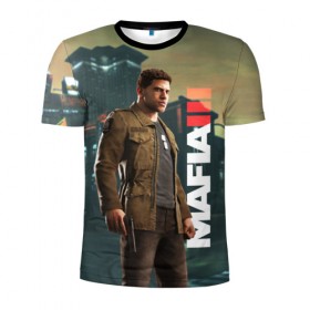 Мужская футболка 3D спортивная с принтом Mafia 3 в Екатеринбурге, 100% полиэстер с улучшенными характеристиками | приталенный силуэт, круглая горловина, широкие плечи, сужается к линии бедра | mafia | мафия
