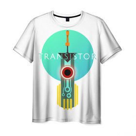 Мужская футболка 3D с принтом Транзистор | Меч в Екатеринбурге, 100% полиэфир | прямой крой, круглый вырез горловины, длина до линии бедер | Тематика изображения на принте: red | transistor | меч. лого | транзистор