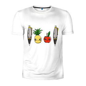 Мужская футболка 3D спортивная с принтом Pen Pineapple Apple Pen в Екатеринбурге, 100% полиэстер с улучшенными характеристиками | приталенный силуэт, круглая горловина, широкие плечи, сужается к линии бедра | Тематика изображения на принте: 