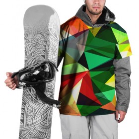 Накидка на куртку 3D с принтом Полигоны в Екатеринбурге, 100% полиэстер |  | геометрия | разноцветный | треугольники | яркий