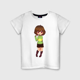 Детская футболка хлопок с принтом Chara в Екатеринбурге, 100% хлопок | круглый вырез горловины, полуприлегающий силуэт, длина до линии бедер | андертейл | чара