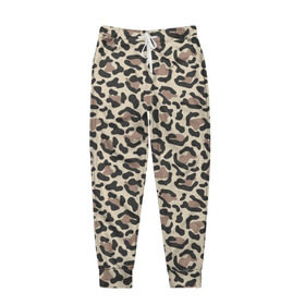 Мужские брюки 3D с принтом Шкура леопарда 3 в Екатеринбурге, 100% полиэстер | манжеты по низу, эластичный пояс регулируется шнурком, по бокам два кармана без застежек, внутренняя часть кармана из мелкой сетки | африка | дикие | животные | леопард