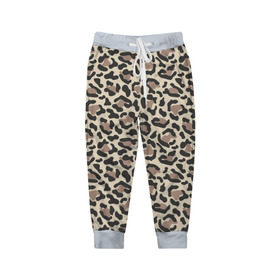 Детские брюки 3D с принтом Шкура леопарда 3 в Екатеринбурге, 100% полиэстер | манжеты по низу, эластичный пояс регулируется шнурком, по бокам два кармана без застежек, внутренняя часть кармана из мелкой сетки | африка | дикие | животные | леопард