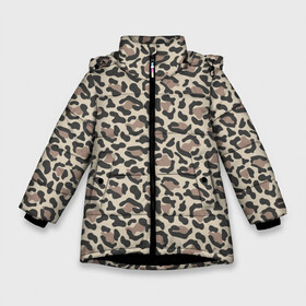 Зимняя куртка для девочек 3D с принтом Шкура леопарда 3 в Екатеринбурге, ткань верха — 100% полиэстер; подклад — 100% полиэстер, утеплитель — 100% полиэстер. | длина ниже бедра, удлиненная спинка, воротник стойка и отстегивающийся капюшон. Есть боковые карманы с листочкой на кнопках, утяжки по низу изделия и внутренний карман на молнии. 

Предусмотрены светоотражающий принт на спинке, радужный светоотражающий элемент на пуллере молнии и на резинке для утяжки. | Тематика изображения на принте: африка | дикие | животные | леопард