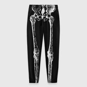 Мужские брюки 3D с принтом Halloween скелет в Екатеринбурге, 100% полиэстер | манжеты по низу, эластичный пояс регулируется шнурком, по бокам два кармана без застежек, внутренняя часть кармана из мелкой сетки | скелет