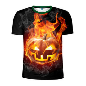 Мужская футболка 3D спортивная с принтом Огненная стихия хэллоуин в Екатеринбурге, 100% полиэстер с улучшенными характеристиками | приталенный силуэт, круглая горловина, широкие плечи, сужается к линии бедра | fire | luxury | premium | vip | vppdgryphon | огненная стихия | огонь | пожар | премиум | хэллоуин | эксклюзив