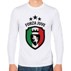 Мужской лонгслив хлопок с принтом Forza Juventus в Екатеринбурге, 100% хлопок |  | forza | juventus | футбол