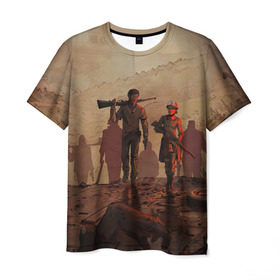 Мужская футболка 3D с принтом Walking Dead в Екатеринбурге, 100% полиэфир | прямой крой, круглый вырез горловины, длина до линии бедер | 