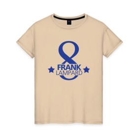 Женская футболка хлопок с принтом Фрэнк Лэмпард в Екатеринбурге, 100% хлопок | прямой крой, круглый вырез горловины, длина до линии бедер, слегка спущенное плечо | frank lanpard | фрэнк лэмпард | челси