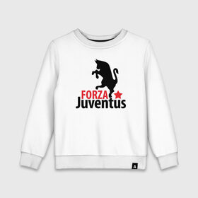 Детский свитшот хлопок с принтом Forza Juventus в Екатеринбурге, 100% хлопок | круглый вырез горловины, эластичные манжеты, пояс и воротник | juventus | ювентус