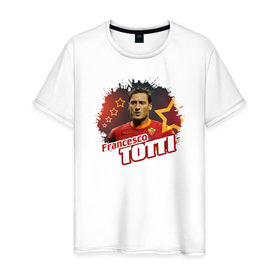Мужская футболка хлопок с принтом Francesco_Totti в Екатеринбурге, 100% хлопок | прямой крой, круглый вырез горловины, длина до линии бедер, слегка спущенное плечо. | francesco_totti | франческо тотти