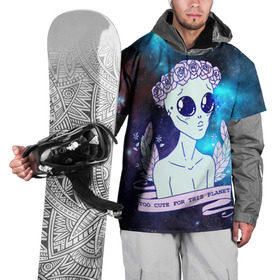 Накидка на куртку 3D с принтом cute alien в Екатеринбурге, 100% полиэстер |  | alien. нло | cosmos | cute | sky | tmblr | tumbler | инопланетянин | космос | мило