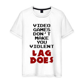 Мужская футболка хлопок с принтом video games в Екатеринбурге, 100% хлопок | прямой крой, круглый вырез горловины, длина до линии бедер, слегка спущенное плечо. | 8bit | games | lags | nerd | игры | лаги