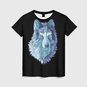 Женская футболка 3D с принтом Седой волк в Екатеринбурге, 100% полиэфир ( синтетическое хлопкоподобное полотно) | прямой крой, круглый вырез горловины, длина до линии бедер | взгляд | волк | животные | лес | охота | природа | хищник