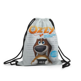 Рюкзак-мешок 3D с принтом Ozzy в Екатеринбурге, 100% полиэстер | плотность ткани — 200 г/м2, размер — 35 х 45 см; лямки — толстые шнурки, застежка на шнуровке, без карманов и подкладки | dog | fast furry | бигль | большой собачий побег | мартин | мультфильм | оззи | побег | свободу разношерстным | собака