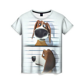 Женская футболка 3D с принтом Разыскивается пёс в Екатеринбурге, 100% полиэфир ( синтетическое хлопкоподобное полотно) | прямой крой, круглый вырез горловины, длина до линии бедер | dog | fast furry | бигль | большой собачий побег | мартин | мультфильм | оззи | побег | свободу разношерстным | собака