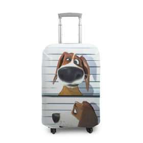 Чехол для чемодана 3D с принтом Разыскивается пёс в Екатеринбурге, 86% полиэфир, 14% спандекс | двустороннее нанесение принта, прорези для ручек и колес | dog | fast furry | бигль | большой собачий побег | мартин | мультфильм | оззи | побег | свободу разношерстным | собака