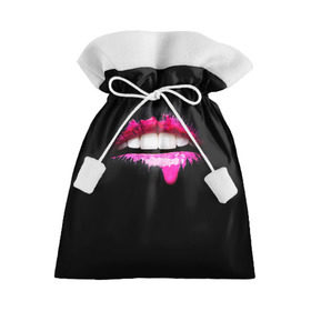 Подарочный 3D мешок с принтом Гламур в Екатеринбурге, 100% полиэстер | Размер: 29*39 см | Тематика изображения на принте: губная помада | губы | девушка | девушки рулят | зубы | любовь | прикол